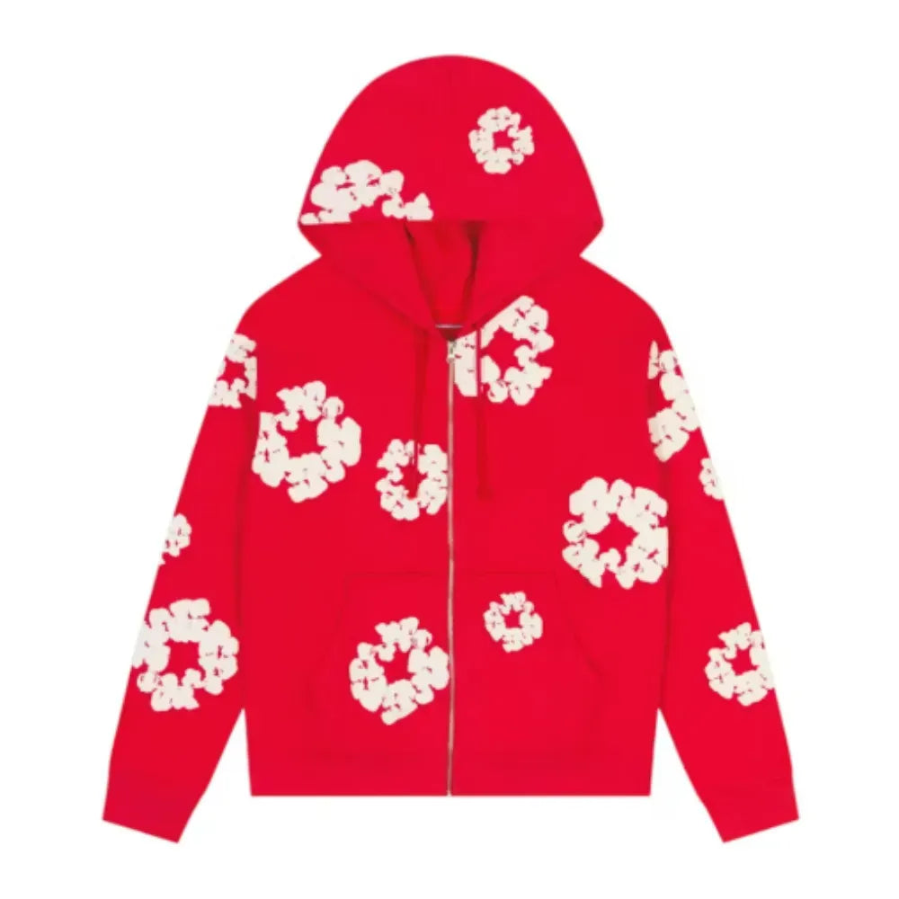 Moletom Denim Tears Cotton Wreath Zip Red