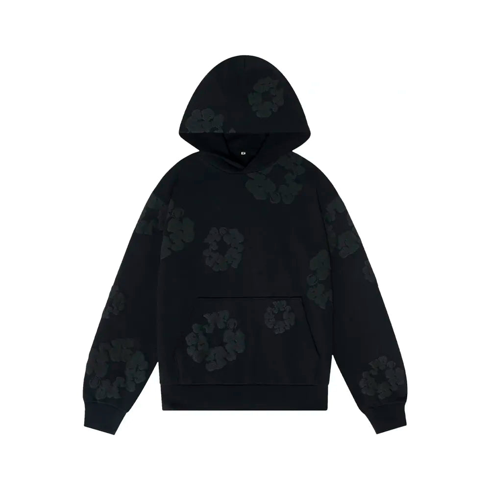 Moletom Denim Tears Cotton Wreath Hoodie Black Monochrome