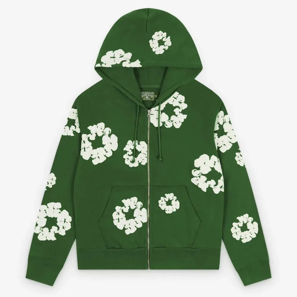 Moletom Denim Tears Cotton Wreath Zip Green