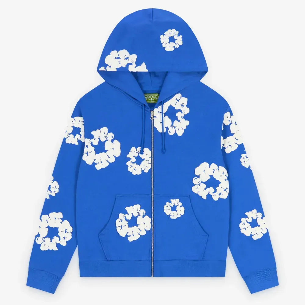 Moletom Denim Tears Cotton Wreath Zip Blue